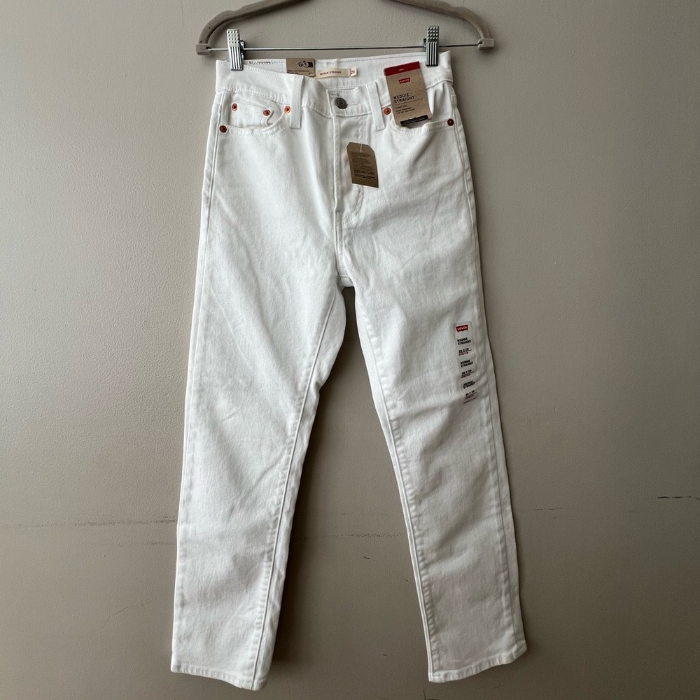 Levi's White Wedgie Straight Jeans